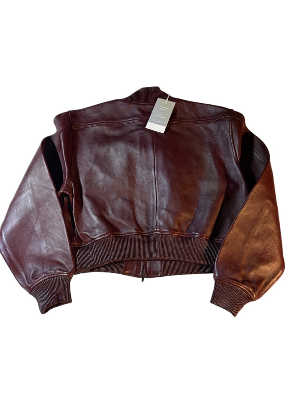 H&M STUDIO COLLECTION 2026 NWT Burgundy
Leather Bomber Jacket in Sz M - Picture 9 of 16
